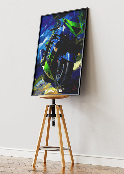 Kawasaki Superbike Speed Power Wall Art Poster & Canvas