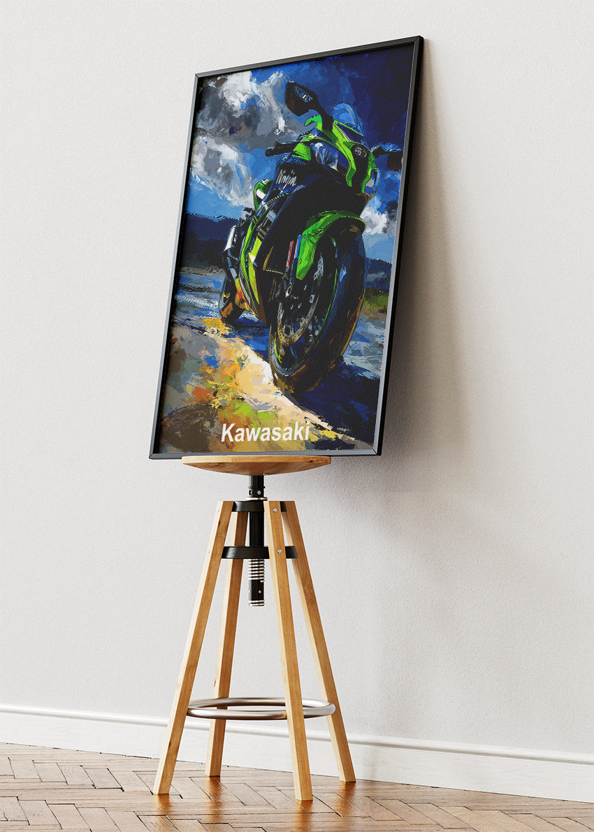 Kawasaki Ninja Power Ride Superbike Wall Art Poster & Canvas