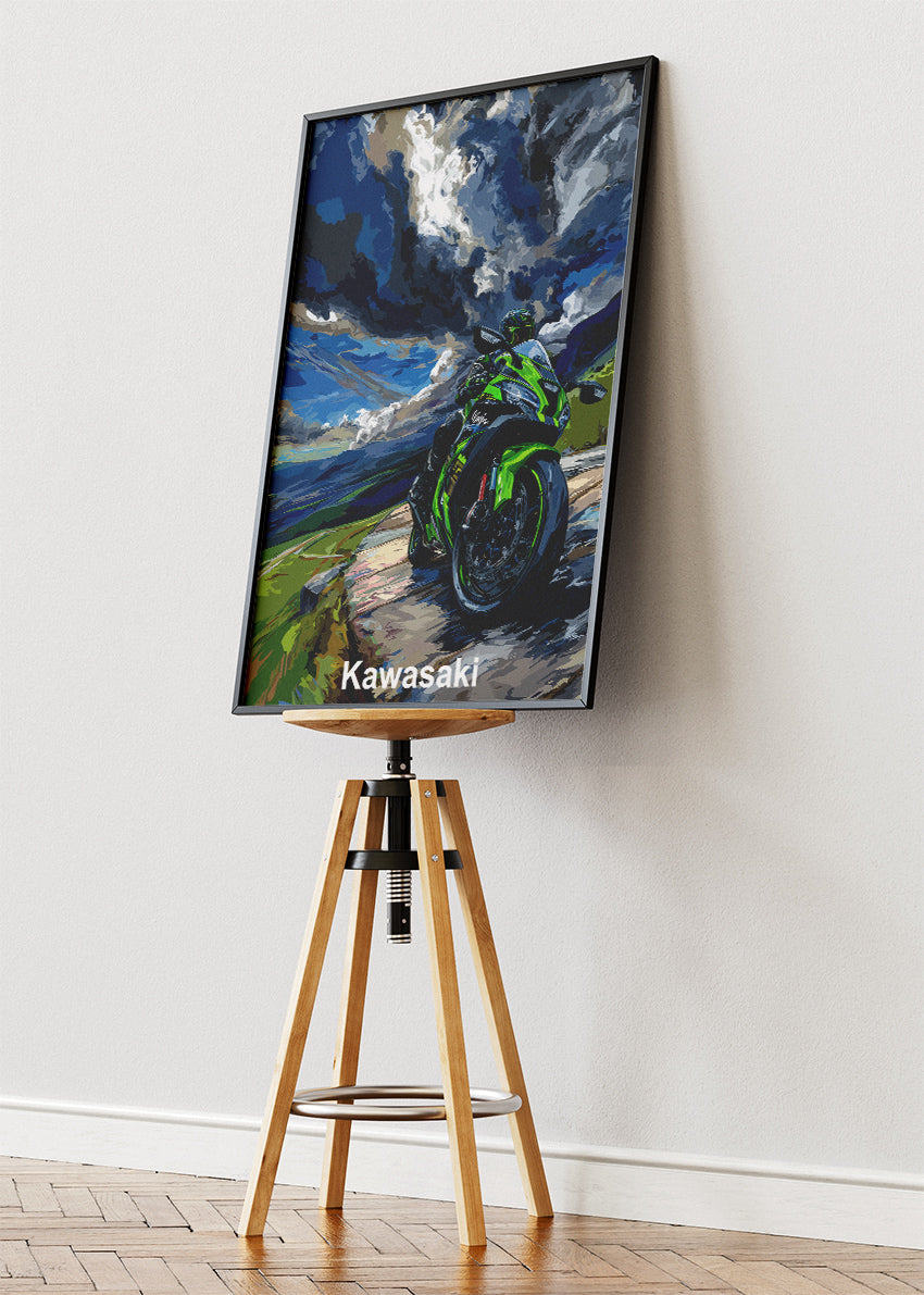 Kawasaki Ninja Storm Ride Superbike Wall Art Poster & Canvas