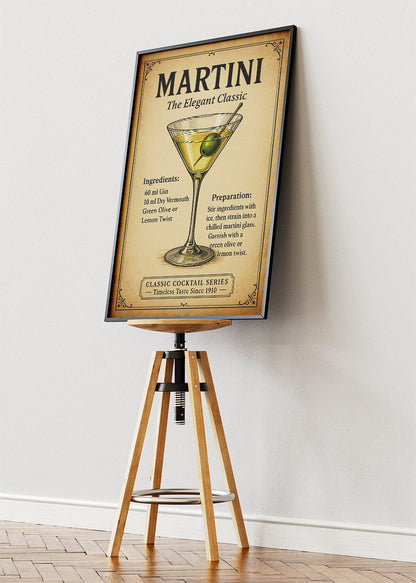Martini – The Elegant Classic Poster & Canvas Print | Vintage Cocktail Wall Art