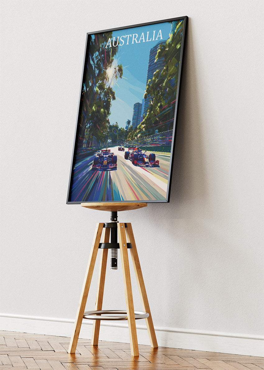 Australia Formula Racing City Poster & Canvas Print | Dynamic Motorsport Wall Art