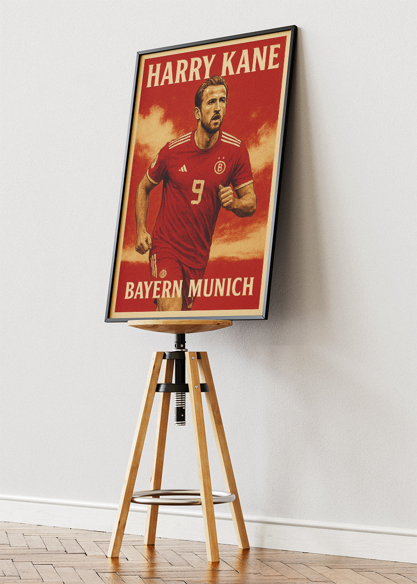 Harry Kane Bayern Munich Football Wall Art | Elite Goal Scorer Poster & Canvas
