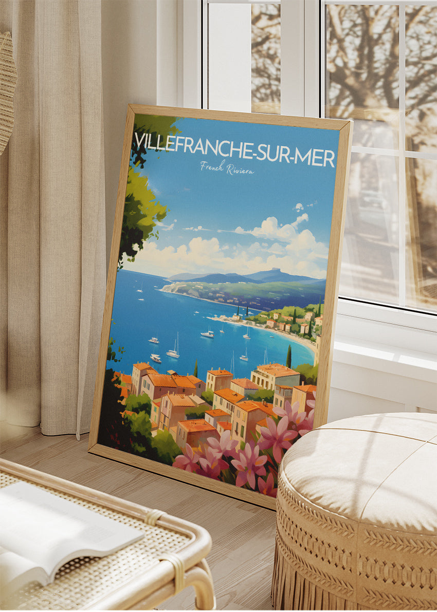 Villefranche-sur-Mer French Riviera Poster & Canvas Print – Vintage Coastal Art
