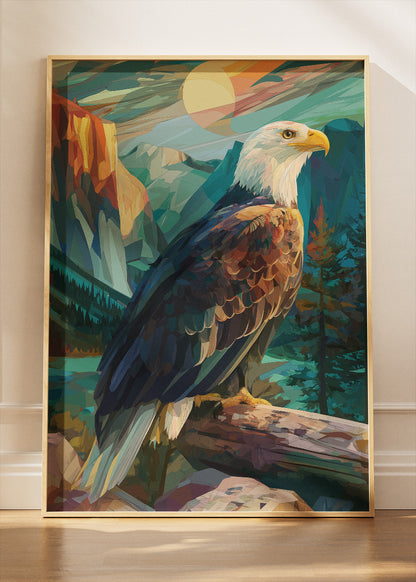 Bald Eagle Wall Art Print & Canvas – Majestic Wildlife Mountain Artwork