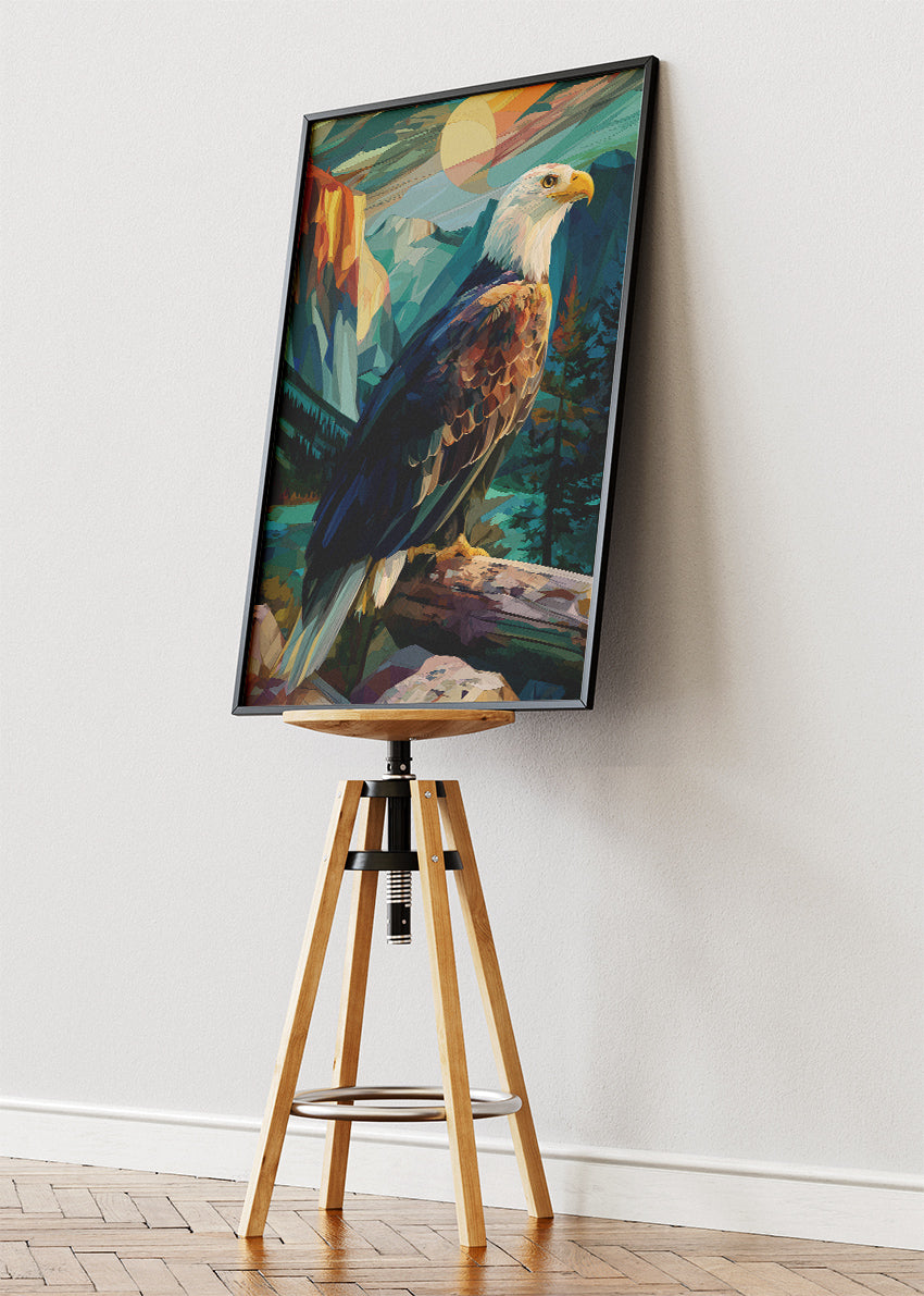 Bald Eagle Wall Art Print & Canvas – Majestic Wildlife Mountain Artwork