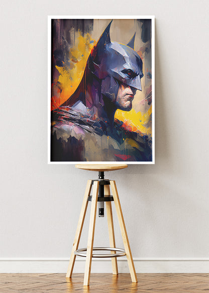 Batman – Dramatic Modern Portrait Canvas & Poster Print – AI PRINT LAB
