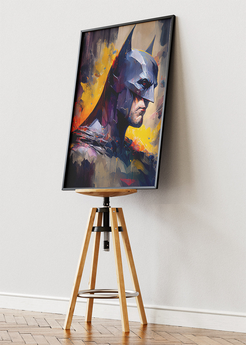 Batman – Dramatic Modern Portrait Canvas & Poster Print – AI PRINT LAB