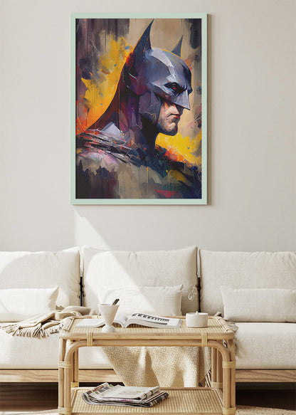 Batman – Dramatic Modern Portrait Canvas & Poster Print – AI PRINT LAB