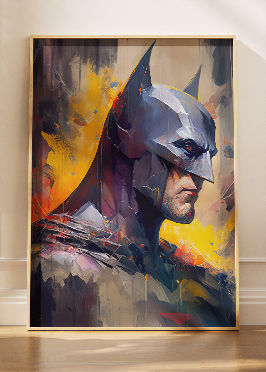 Batman – Dramatic Modern Portrait Canvas & Poster Print – AI PRINT LAB
