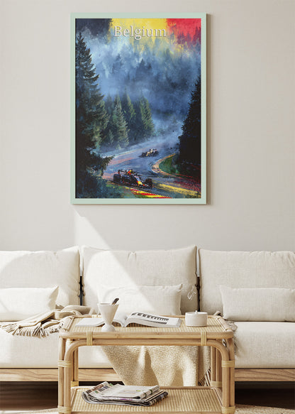 Belgium Formula 1 Racing Poster & Canvas | Spa-Inspired Motorsport Wall Art