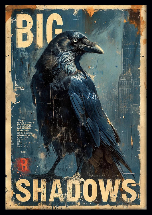 Big Shadows Raven Vintage-Style Canvas Print & Poster – T612 – AiPrintLab