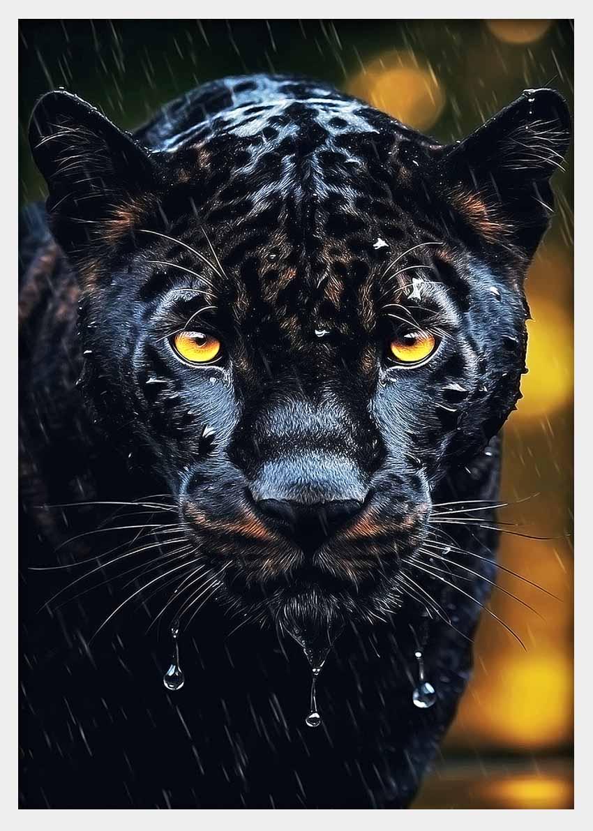Black Canvas & Poster Wall Art T371 Wildlife Series