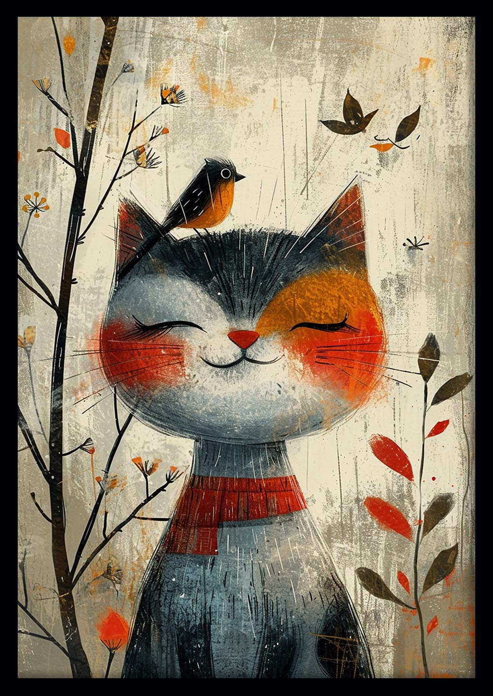 Black Cats & Witches Night – Spooky Halloween Village Canvas & Poster Wall Art – T1153 – AiPrintLab