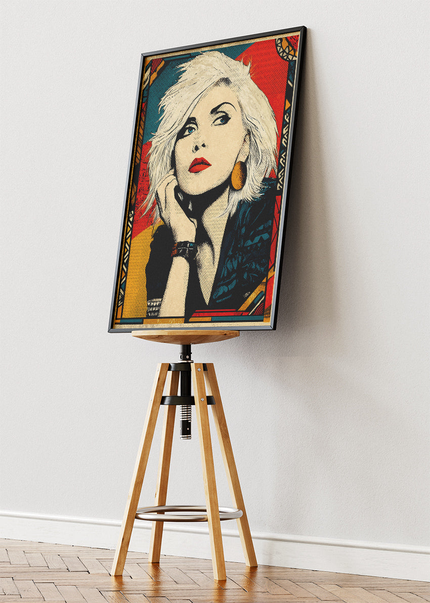 Blondie Inspired Retro Pop Art Portrait Wall Art Poster & Canvas Print