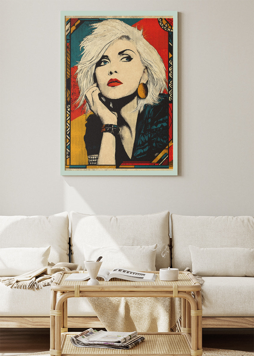 Blondie Inspired Retro Pop Art Portrait Wall Art Poster & Canvas Print