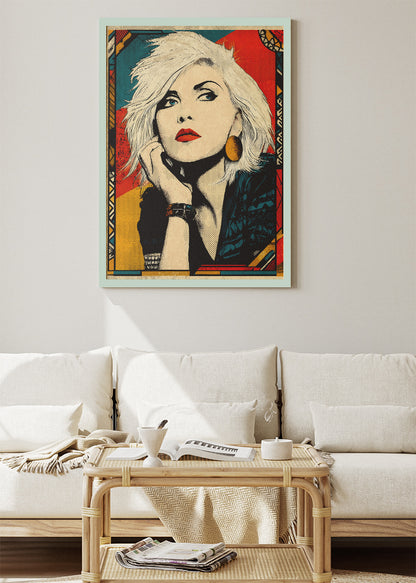 Blondie Inspired Retro Pop Art Portrait Wall Art Poster & Canvas Print