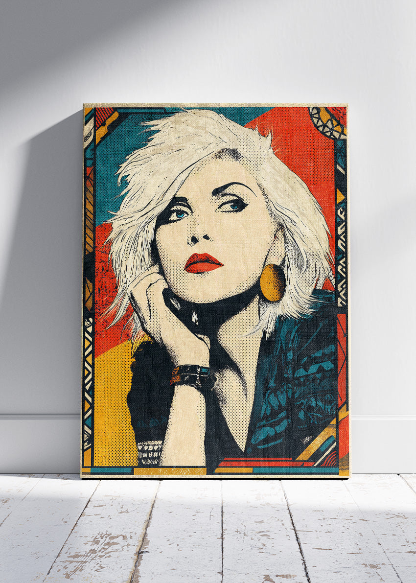 Blondie Inspired Retro Pop Art Portrait Wall Art Poster & Canvas Print
