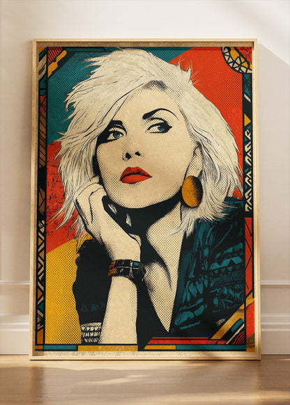 Blondie Inspired Retro Pop Art Portrait Wall Art Poster & Canvas Print