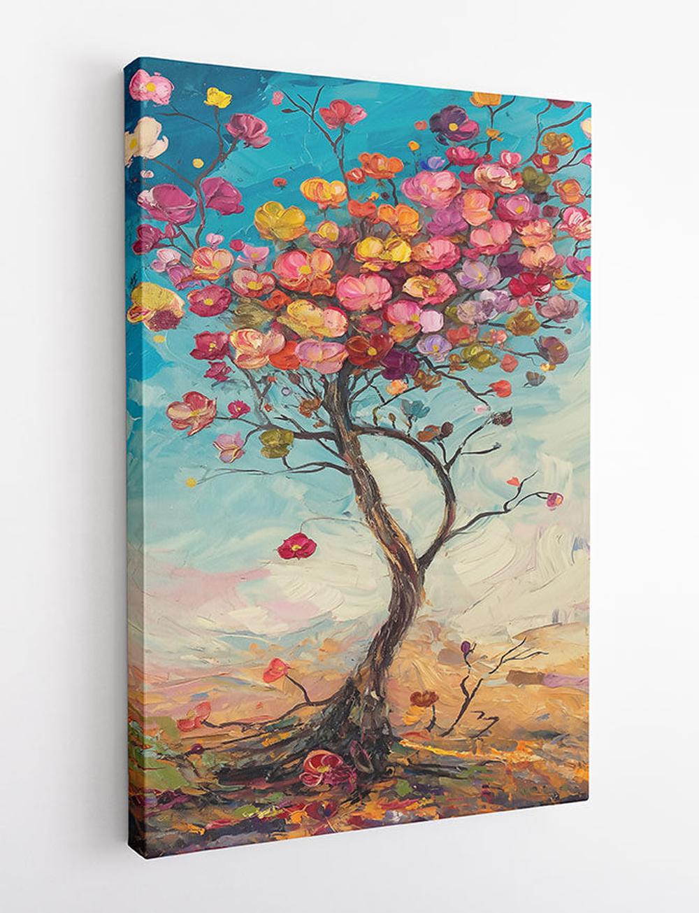 Blossom in Bloom – Colorful Abstract Tree Canvas & Poster Art – T819 – AiPrintLab
