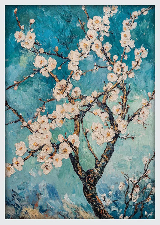 Blossoming Almond Tree – Van Gogh Inspired Floral Canvas & Poster Wall Art – T1035 – AiPrintLab