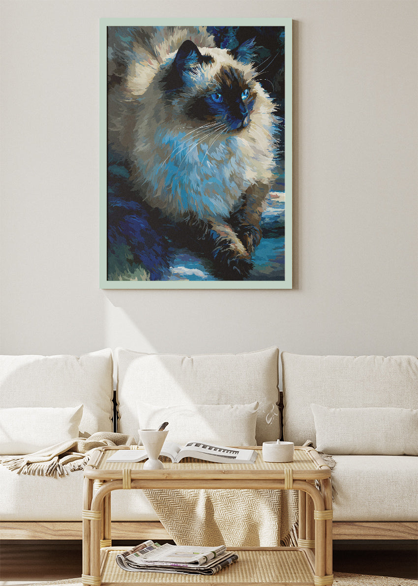 Blue-Eyed Ragdoll Cat Canvas Print & Poster – Elegant Feline Wall Art