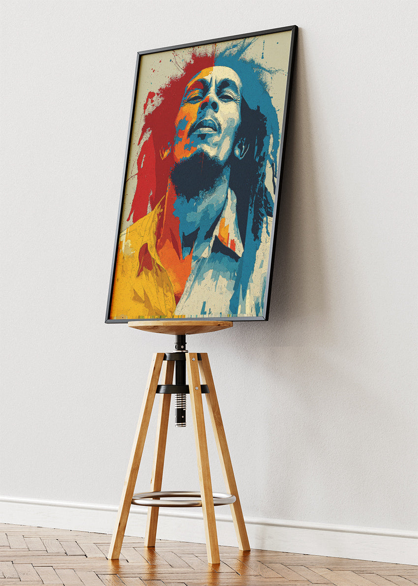 Bob Marley Colour Pop Portrait Wall Art Poster & Canvas