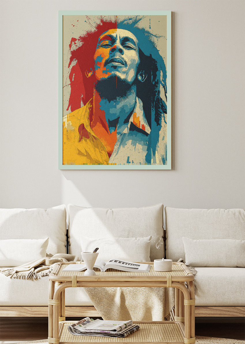Bob Marley Colour Pop Portrait Wall Art Poster & Canvas