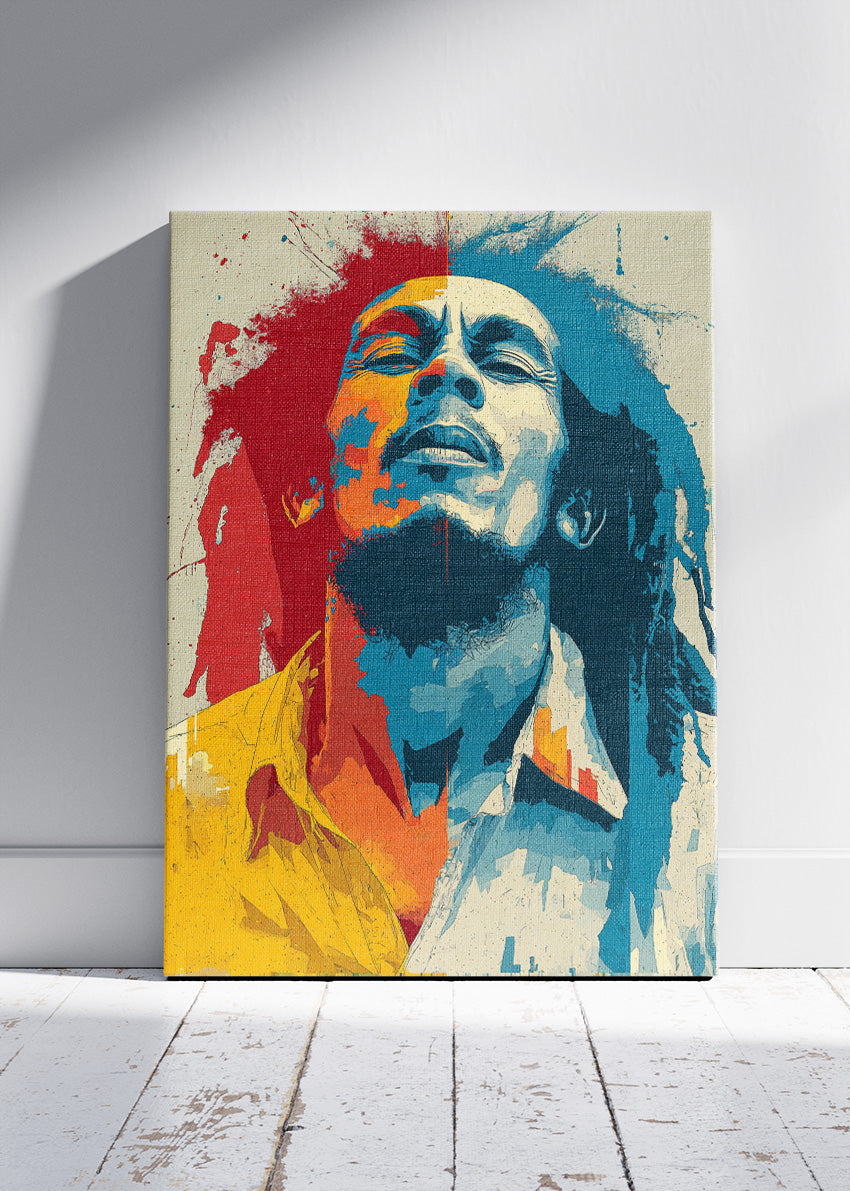 Bob Marley Colour Pop Portrait Wall Art Poster & Canvas