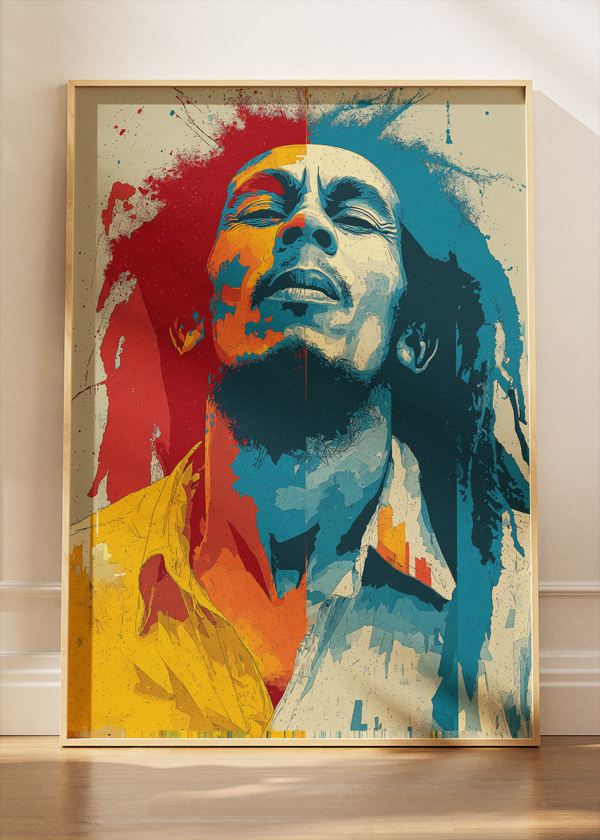 Bob Marley Colour Pop Portrait Wall Art Poster & Canvas