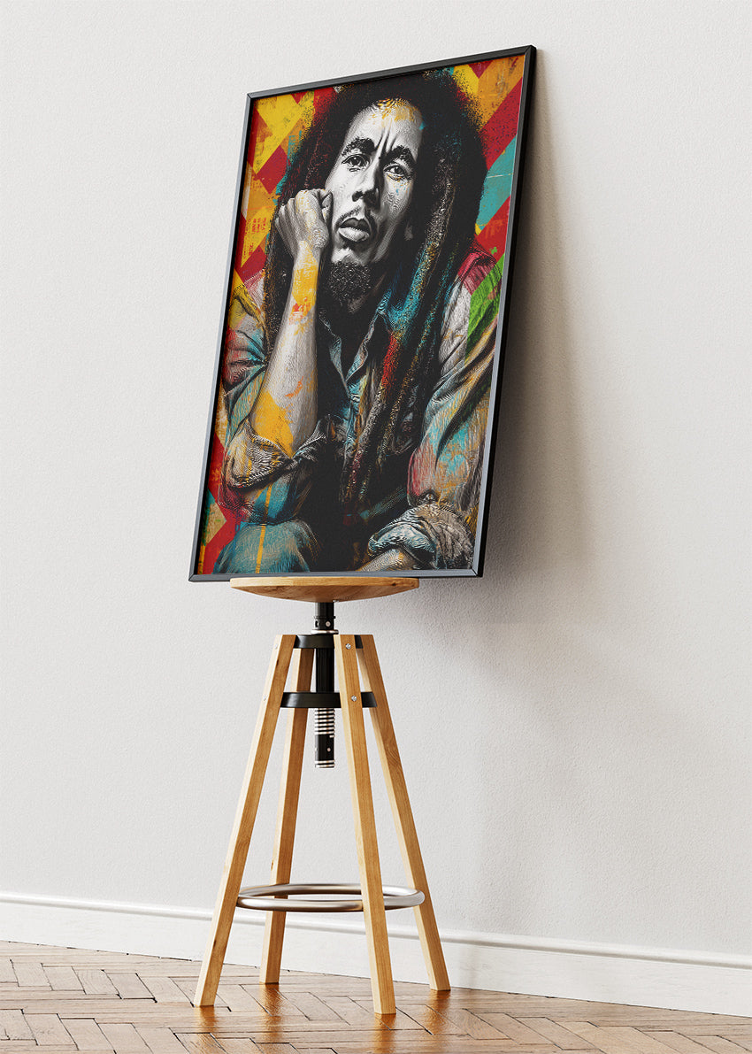 Bob Marley Rasta Portrait Wall Art Poster & Canvas Print