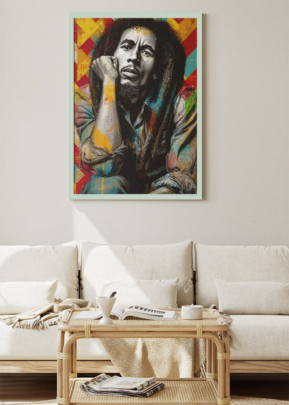 Bob Marley Rasta Portrait Wall Art Poster & Canvas Print