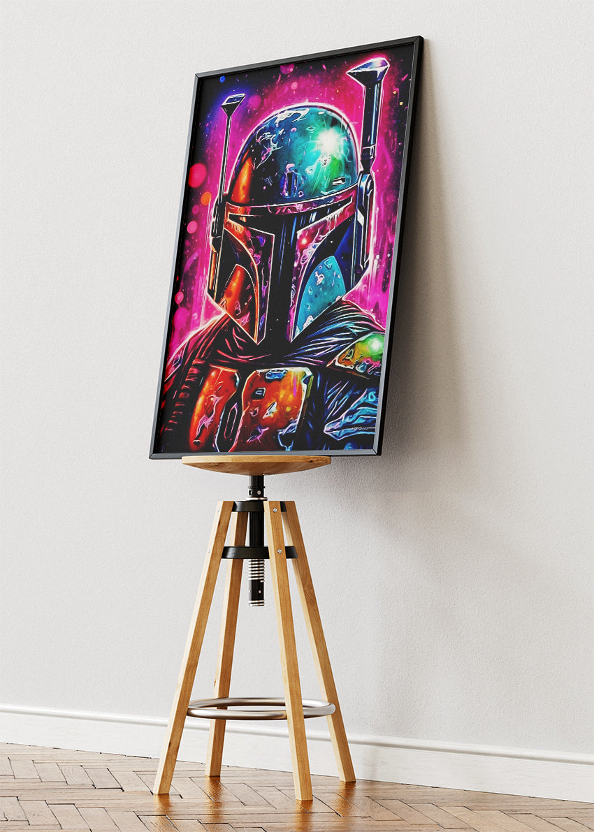 Boba Fett Neon Cyber Pop Canvas Print & Poster – AI PRINT LAB