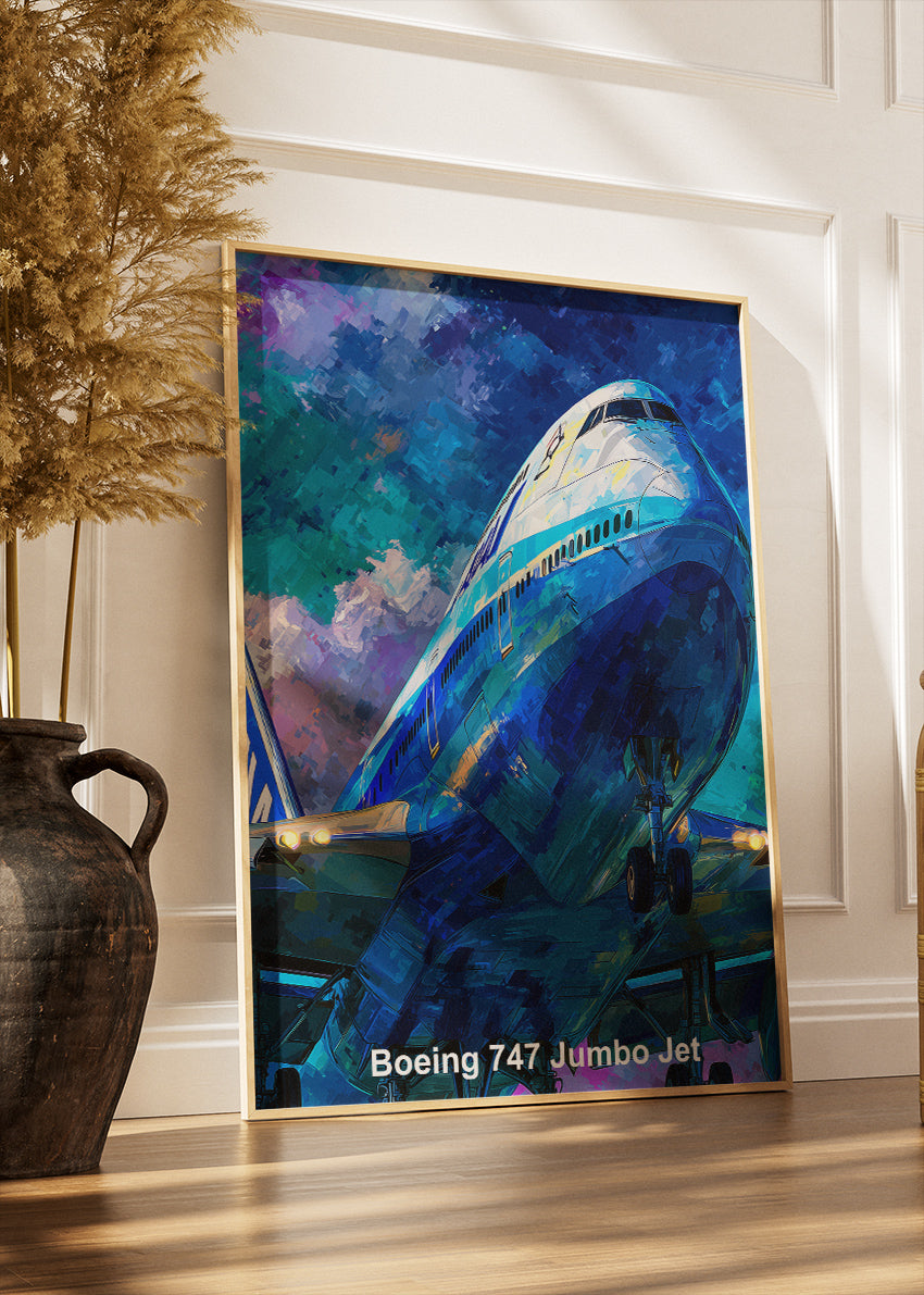 Boeing 747 Jumbo Jet Poster & Canvas Print – Classic Aviation Wall Art – Aiprintlab
