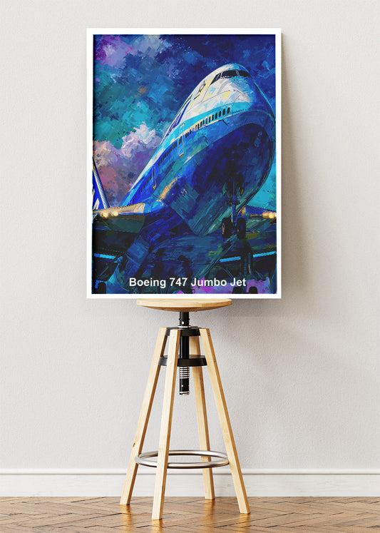 Boeing 747 Jumbo Jet Poster & Canvas Print – Classic Aviation Wall Art – Aiprintlab