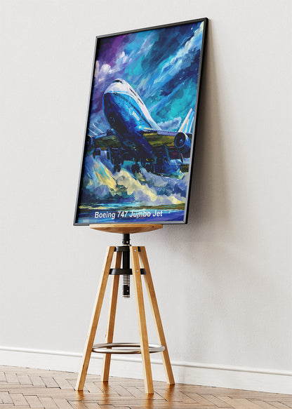 Boeing 747 Jumbo Jet Poster & Canvas Print – Dynamic Aviation Artwork – Aiprintlab