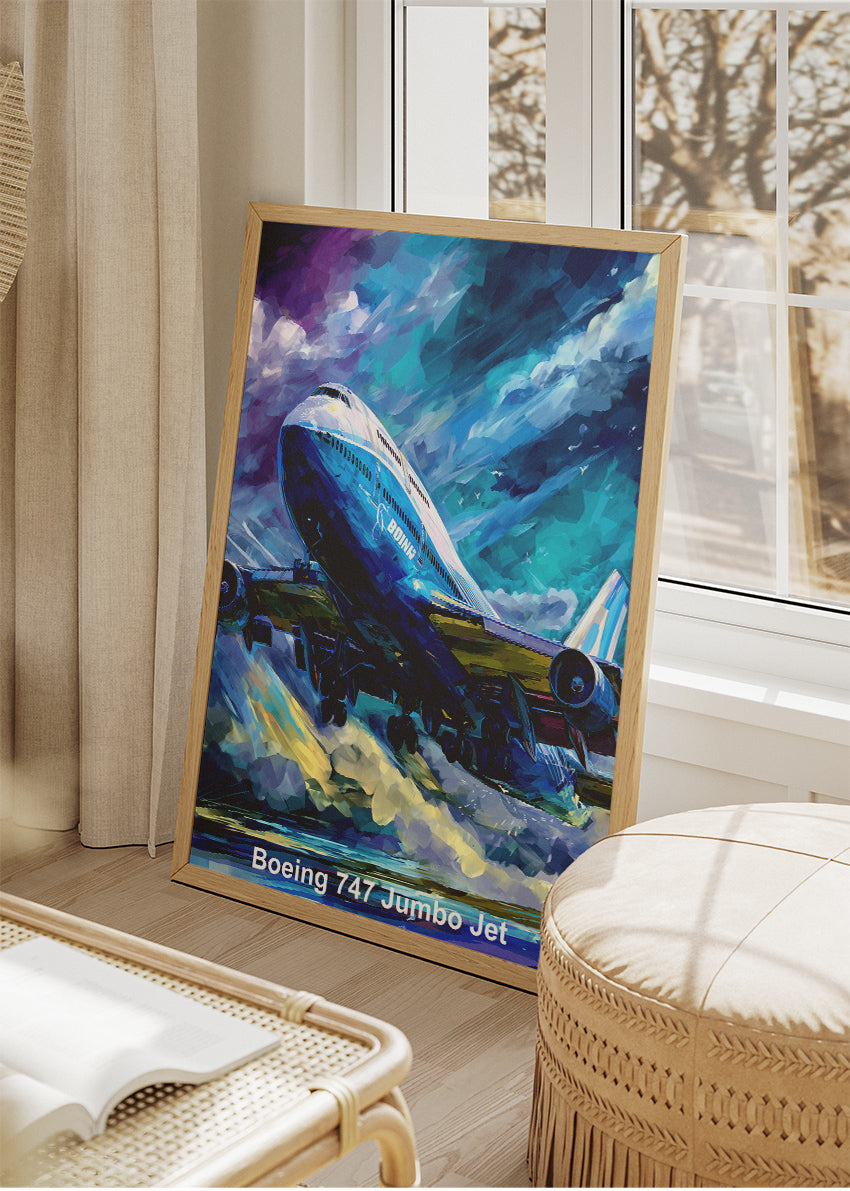 Boeing 747 Jumbo Jet Poster & Canvas Print – Dynamic Aviation Artwork – Aiprintlab