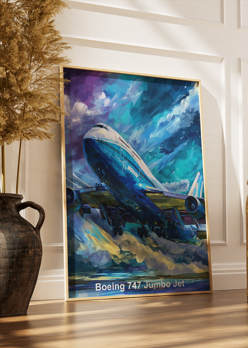 Boeing 747 Jumbo Jet Poster & Canvas Print – Dynamic Aviation Artwork – Aiprintlab