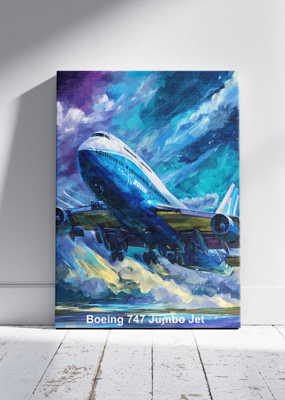 Boeing 747 Jumbo Jet Poster & Canvas Print – Dynamic Aviation Artwork – Aiprintlab