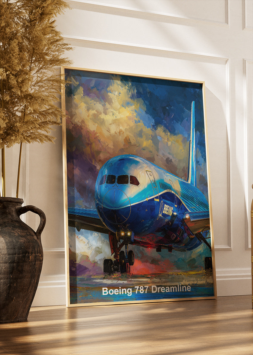 Boeing 787 Dreamliner Poster & Canvas Print – Modern Aviation Art – Aiprintlab