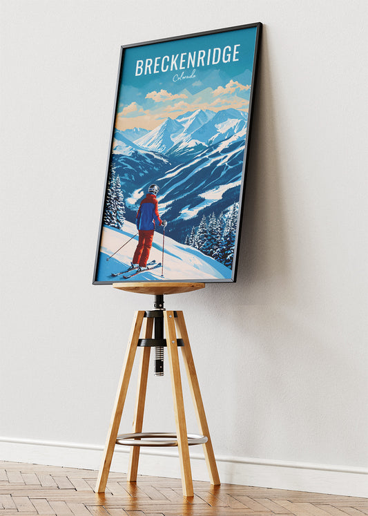 Breckenridge Colorado Ski Poster & Canvas Print – Vintage Mountain Wall Art