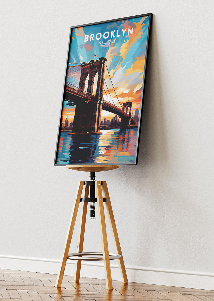 Brooklyn New York Poster & Canvas Print – Vibrant Skyline Wall Art