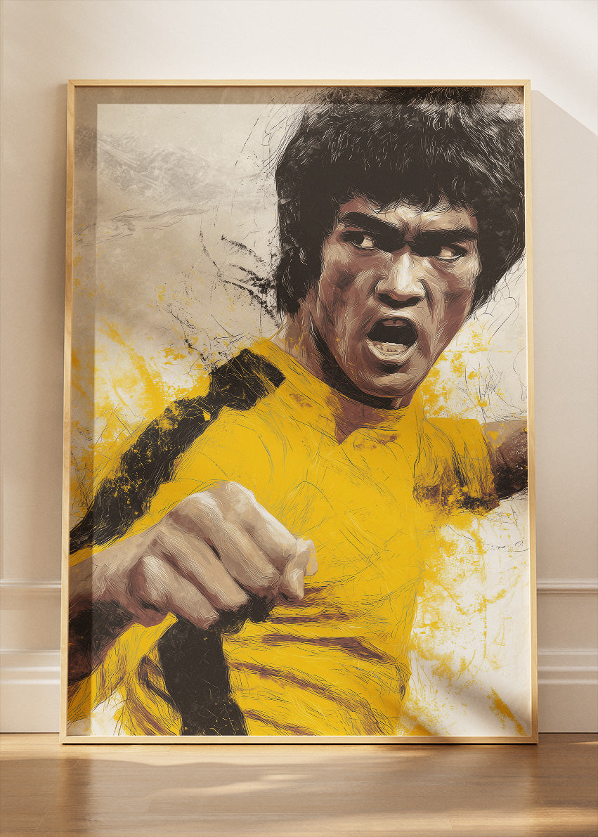 Bruce Lee Martial Arts Legend – Dynamic Action Wall Art Poster & Canvas Print