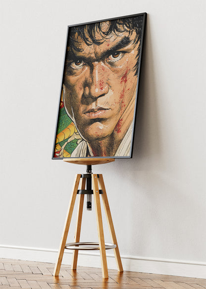 Bruce Lee Martial Arts Legend Portrait Wall Art Poster & Canvas Print
