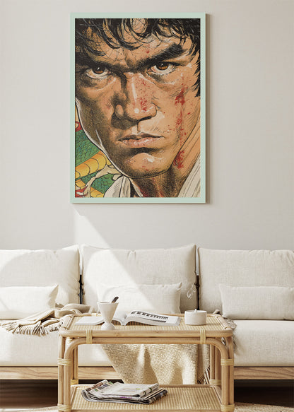 Bruce Lee Martial Arts Legend Portrait Wall Art Poster & Canvas Print