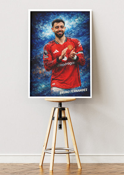 Bruno Fernandes Manchester United Artistic Portrait Poster Canvas & Print – AI PRINT LAB