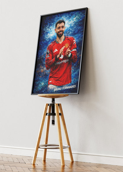 Bruno Fernandes Manchester United Artistic Portrait Poster Canvas & Print – AI PRINT LAB