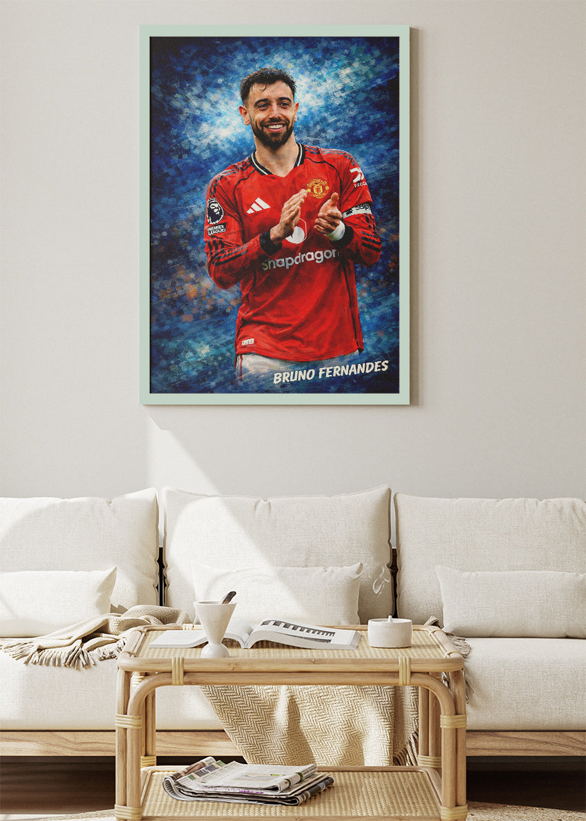Bruno Fernandes Manchester United Artistic Portrait Poster Canvas & Print – AI PRINT LAB
