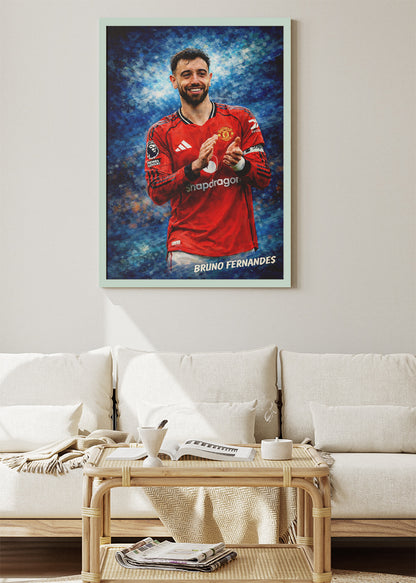 Bruno Fernandes Manchester United Artistic Portrait Poster Canvas & Print – AI PRINT LAB
