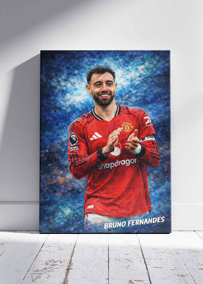 Bruno Fernandes Manchester United Artistic Portrait Poster Canvas & Print – AI PRINT LAB