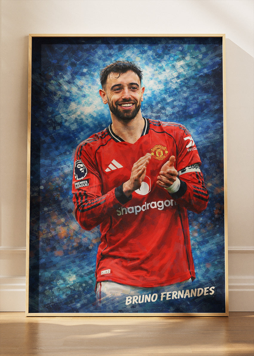 Bruno Fernandes Manchester United Artistic Portrait Poster Canvas & Print – AI PRINT LAB